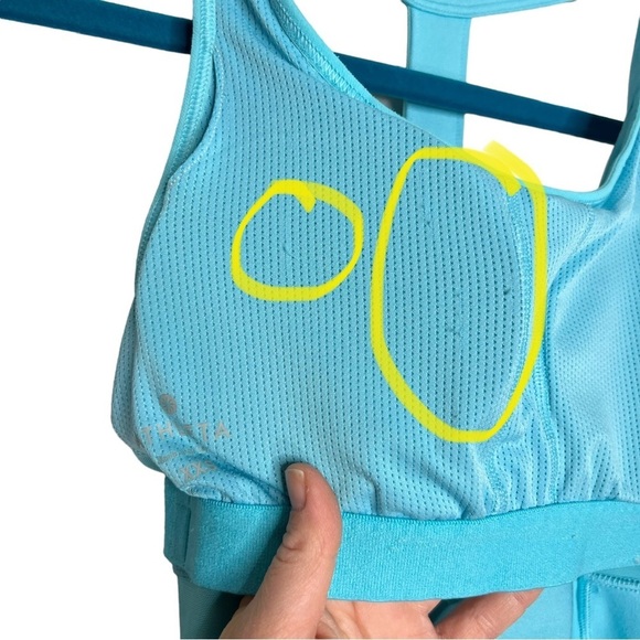 Athleta Stunner Robin Egg Blue T Strap Exercise Tank Top - Picture 8 of 14